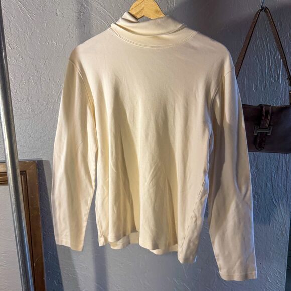Vintage St. John's Bay 100% Cotton Mock Turtleneck Sweater in Cream - Picture 1 of 6